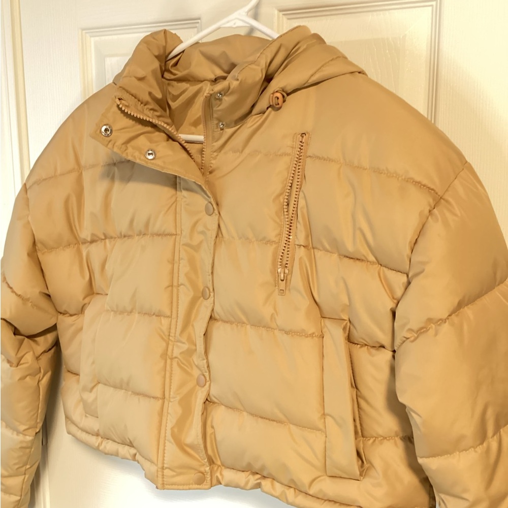 Gold L.A Hearts by PacSun cropped puffer jacket. NWT-size M/L - Picture 2 of 7